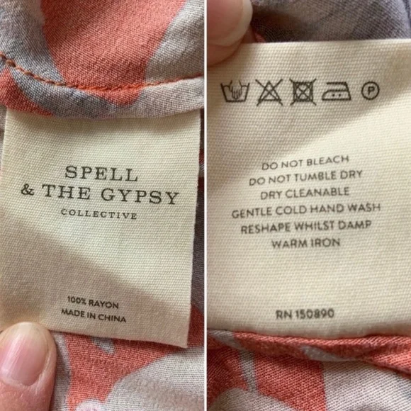 Spell & The Gypsy Collective Floral Lily Playdress Ruffle Trim Mini Dress in Red - Picture 8 of 10